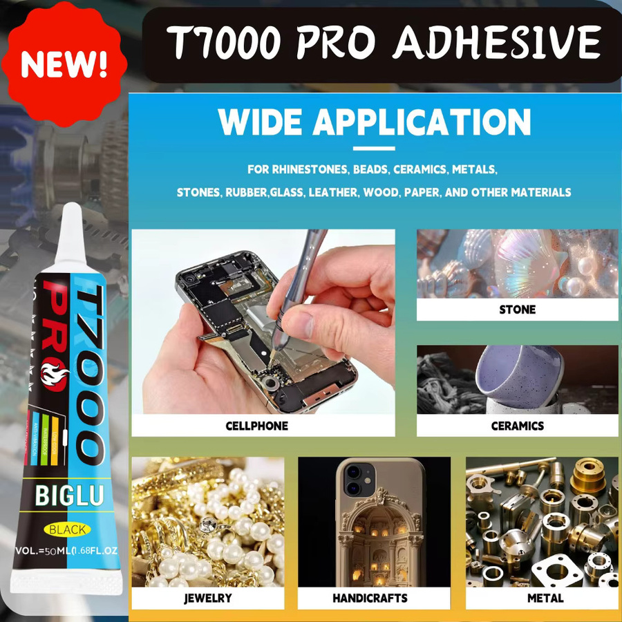 BIGLU T7000 PRO Reparaturkleber Schwarz für Handy, Tablet und elektronische Komponenten mit Applikator Spitze - Bild 3