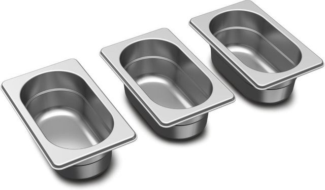 Miele FlexTop3-Bowls Gar- und Lagerschalen aus Edelstahl, 3 Stück, Silber - Bild 1