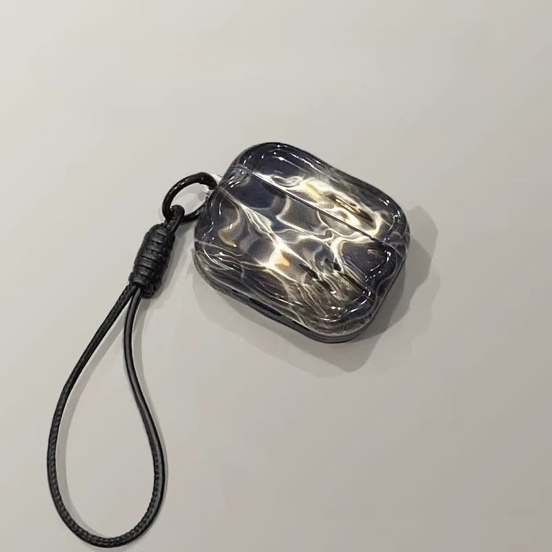 Water Ripple Kopfhörerhülle aus TPU für Apple AirPods Pro 2/3 und AirPods 2/3/4 in Transparent oder Blau - Bild 1