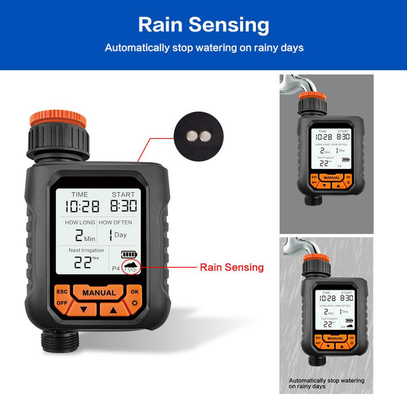 TOMTOP JMS Sprinkler-Timer für den Außenbereich mit 1 Auslass und großem LCD-Bildschirm, programmierbar ohne Regensensor - Bild 3