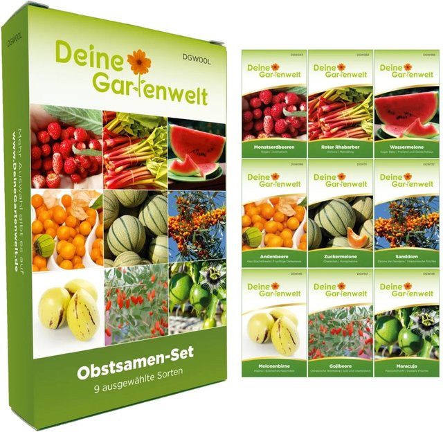 Deine Gartenwelt Obst Samen-Set mit 9 Sorten für deinen Garten - Bild 1