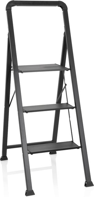hjh OFFICE Klappleiter SOLID W6 aus Aluminium und Stahl in Grau - Bild 1