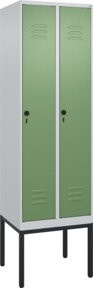 C+P Spind Classic PLUS Spind mit 2 Abteilen und Sicherheits-Drehriegel, Gestell mit Trennwand, Garderobenhaken und Regalböden, H x B x T: 212 x 60 x 50 cm - Bild 1