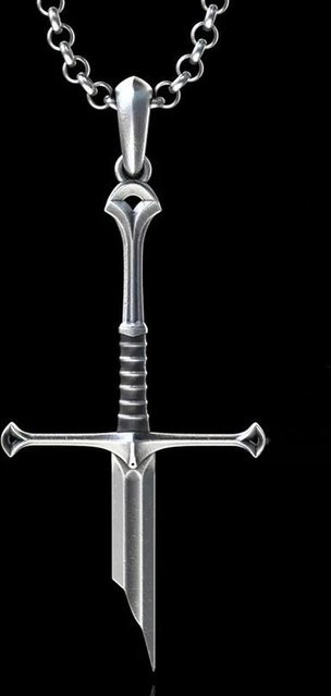 Halskette Gebrochenes Schwert Kreuz, Unisex - Bild 1