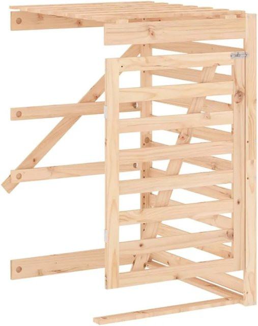 vidaXL Erweiterung für Mülltonnenbox aus Kiefernholz in Braun mit rustikaler Optik, B/T/H: 128,5 x 91,5 x 78,0 cm - Bild 1