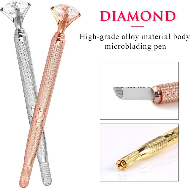 JUN.M Augenbrauen- und Lippen-Stickerei-Stift mit Diamantkopf - Bild 1