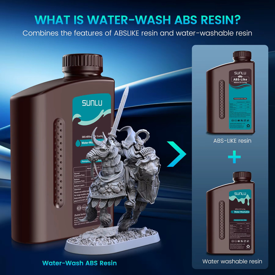 SUNLU ABS-ähnliches wasserwaschbares 3D-Harz in Weiß für LCD- und DLP-Drucker - Bild 3