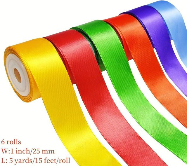 Set aus 6 Satinbändern von chenxiaogang in Multicolour, Breite: 2,54 cm - Bild 1