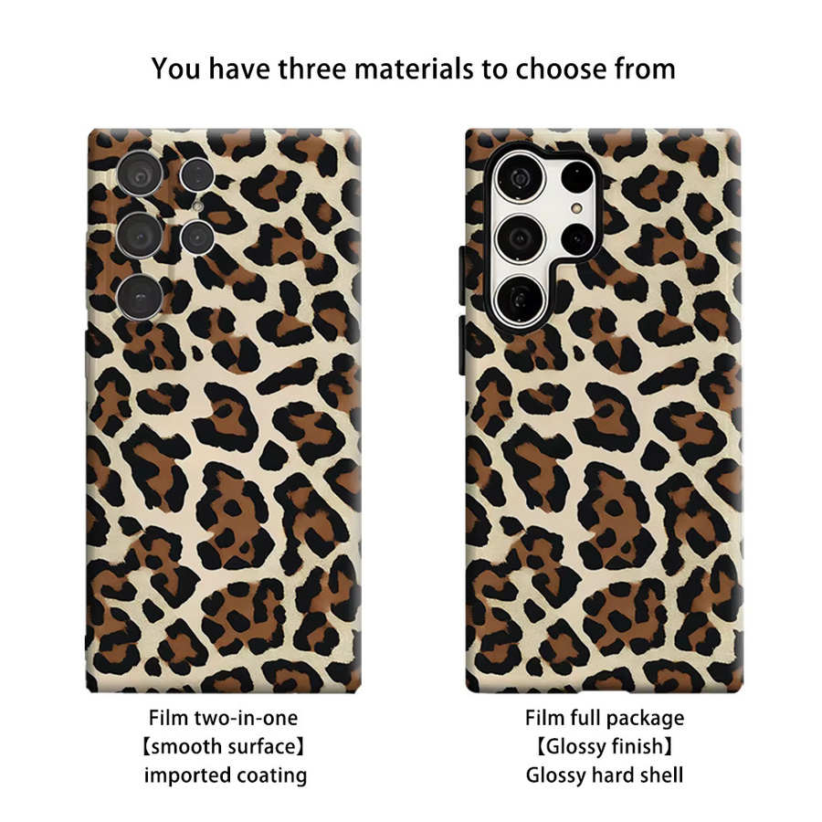 Stoßfeste Doppelschicht Handyhülle Brushstroke Leopard für Samsung Galaxy S26 S25 Ultra S24 S23 Ultra Plus in Multicolour - Bild 2