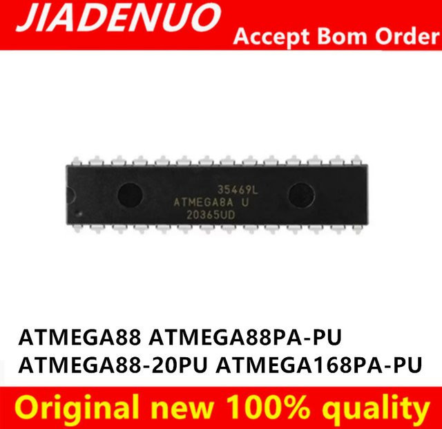 JIADENUO ATMEGA88PA-PU ATMEGA88 ATMEGA88-20PU ATMEGA168PA-PU Mikrocontroller DIP-28 in Schwarz - Bild 1