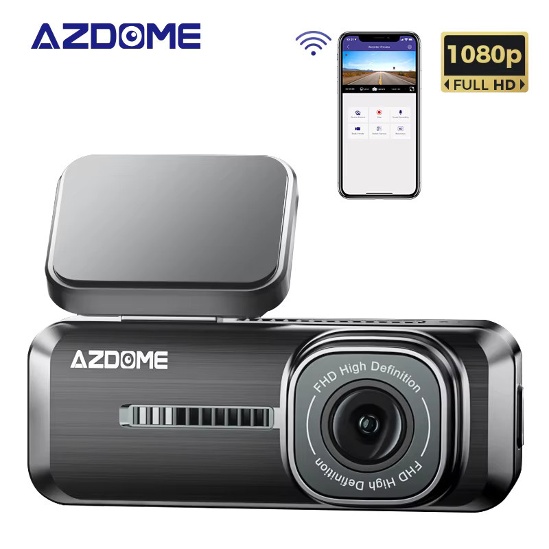 AZDOME M200 Dash Cam mit 2K Auflösung, WiFi und englischer Sprachsteuerung, schwarze Auto DVR Kamera mit Nachtsicht, G-Sensor und 24H Parkmonitor - Bild 5