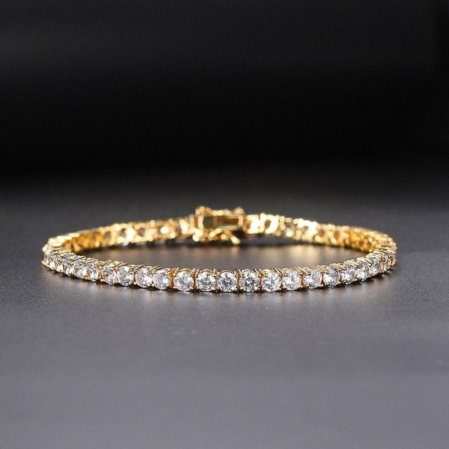 YULIN Tennisarmband, Gold, Zirkonia, Damen, 17,8 cm - Bild 1