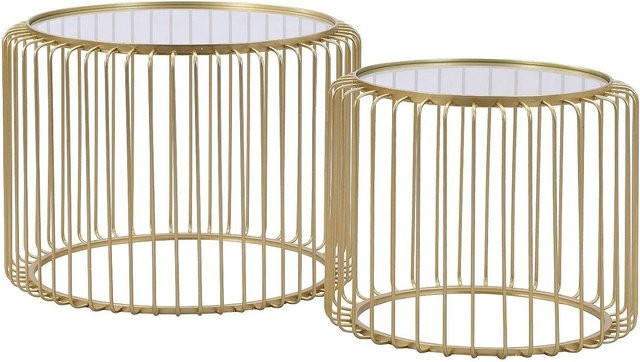 Couchtisch Ferida von Vente-unique in Gold mit Glas und Metall - Bild 1