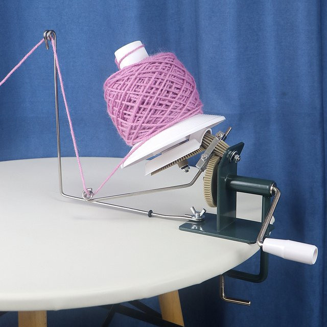 QJH Garnwickler in Weiß mit Handkurbel zum schnellen Wickeln von Wolle für Stricken und Häkeln - Bild 1