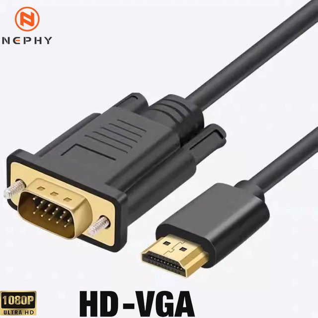 Nephy HDMI auf VGA Adapter Digital zu Analog in Schwarz für Computer und Laptop mit 1080P 60Hz Unterstützung - Bild 1