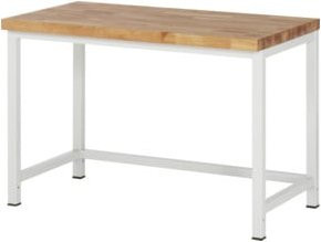 Rau Werkbank Serie 8000 höhenverstellbar mit Buche-Massiv Arbeitsplatte in Grau, B/T/H: 125 x 70 x 84-104 cm - Bild 1