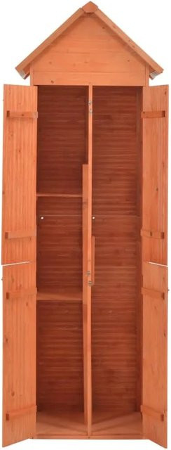 vidaXL Garten-Geräteschuppen aus Holz in Braun mit 4 Türen und 2 Regalen, B/T/H: 71 x 60 x 213 cm - Bild 1