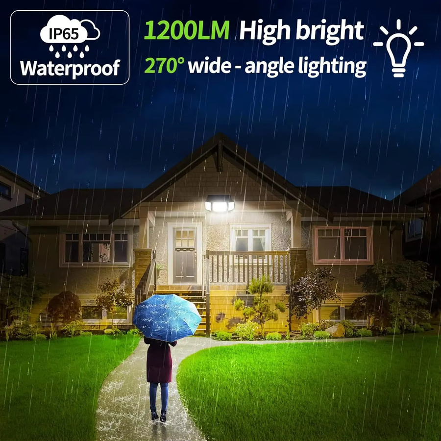Intelamp Solar-Flutlicht mit Bewegungssensor für den Außenbereich und Garten, Weiß - Bild 6