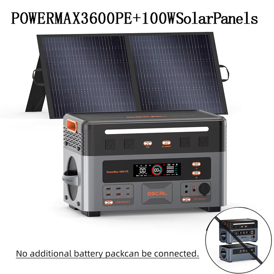 Oscal Powermax6000 Powerstation mit 100W Solarpanels, 3600Wh Kapazität, LiFePO4-Batterie und Smart App-Steuerung - Bild 6