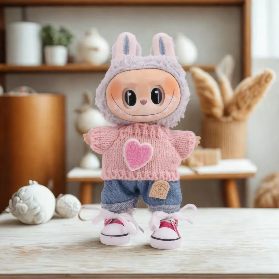 Luckdoll 3-teiliges Puppenkleidung Set für Labubu 17 cm Plüschpuppen Zubehör in Mehrfarbig - Bild 3