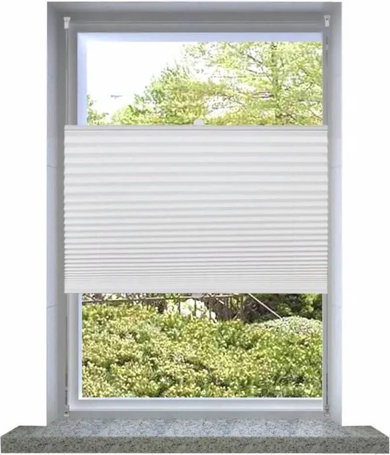 vidaXL Verdunklungsplissee aus Polyester in Weiß, B/H: 40 x 100 cm - Bild 1
