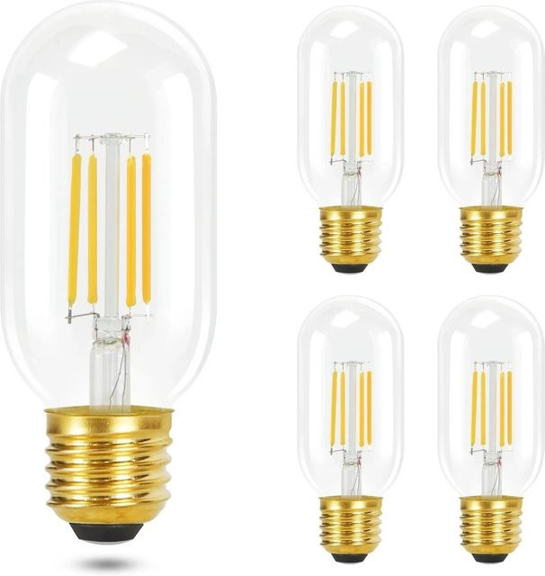 NETTLIFE LED Leuchtmittel Retro Filament aus Glas, E27, Warmweiß, Transparent, 4er-Set - Bild 1