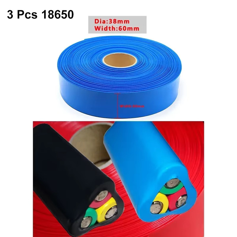 PVC Batterie-Schrumpfschlauch für 18650 Lithium-Akkus, isolierte Kabelhülle in Mehrfarbig, Breite: 50 bis 103 mm - Bild 2