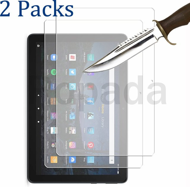 Ropada Displayschutzfolie aus gehärtetem Glas für Kindle Fire HD 10 2021 und Fire HD 10 Plus, transparent - Bild 1