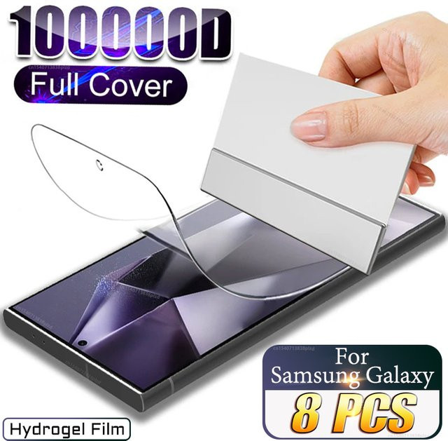 8er Pack Hydrogel Displayschutzfolien für Samsung Galaxy S25 S24 S23 S22 S21 S20 Ultra sowie A35 A54 A36 A15 A26 5G in Transparent - Bild 1
