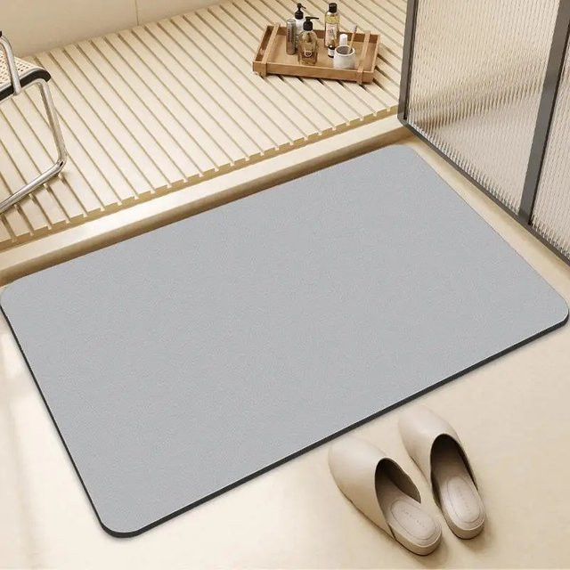 VIKAMA Minimalistischer Diatomeenerde-Teppich für das Badezimmer, Rechteckig, B/T: 60 x 40 cm - Bild 1