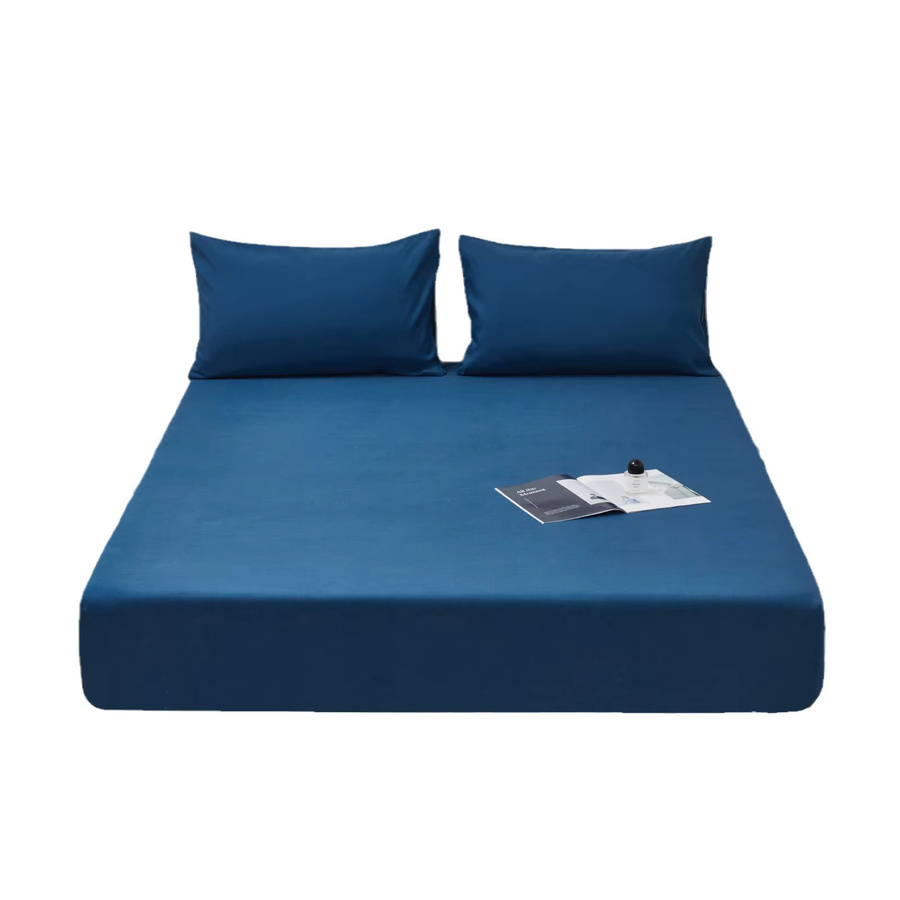 Wasserdichter Matratzenschoner als Spannbetttuch in Weiß, Blau oder Mehrfarbig, B/T/H: 150 x 200 cm, maschinenwaschbar - Bild 4