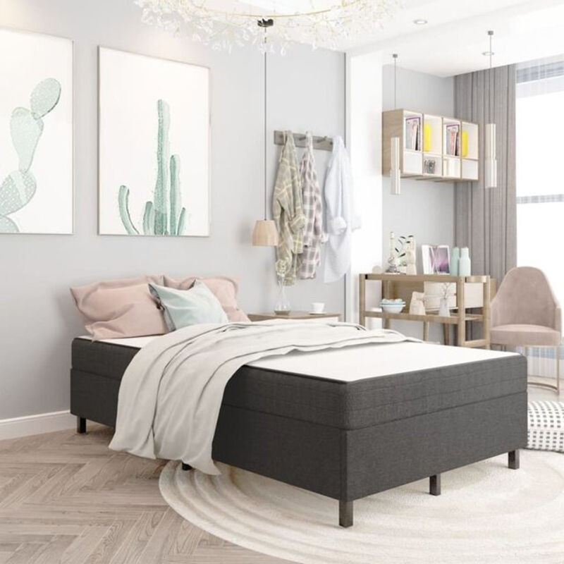 Vidaxl Boxspringbett Modern in Grau aus Stoff, B/T: 120 x 200 cm - Bild 1