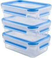 Emsa Frischhaltedosen-Set CLIP & CLOSE 3er Set blau transparent 0,55 l - Bild 1
