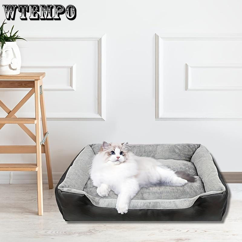 WTEMPO Hundebett für alle Jahreszeiten in Schwarz mit erhöhtem Rand aus Oxford-Tuch und Mikrofaser - Bild 2