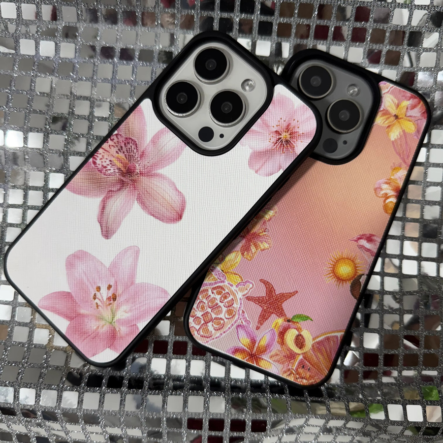 VNTK Luxus Handyhülle aus Kreuzleder mit Narzissen-Blumenmuster für iPhone 11 bis iPhone 16 Pro Max, Multicolor - Bild 4