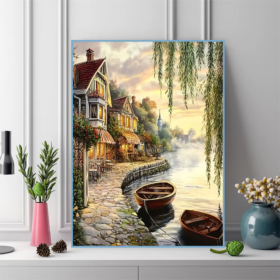 Momoart Diamant-Mosaik DIY Stadtlandschaft mit Straßenmuster für Erwachsene und Anfänger, Mehrfarbig, B/H: 30 x 30 cm - Bild 3