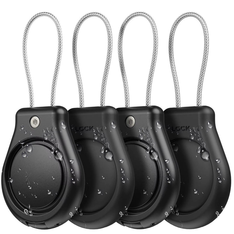 GITFOS Wasserdichte AirTag-Hülle mit Stahldrahtseil als Schlüsselanhängerhalter für Apple AirTags in Schwarz oder Blau - Bild 7