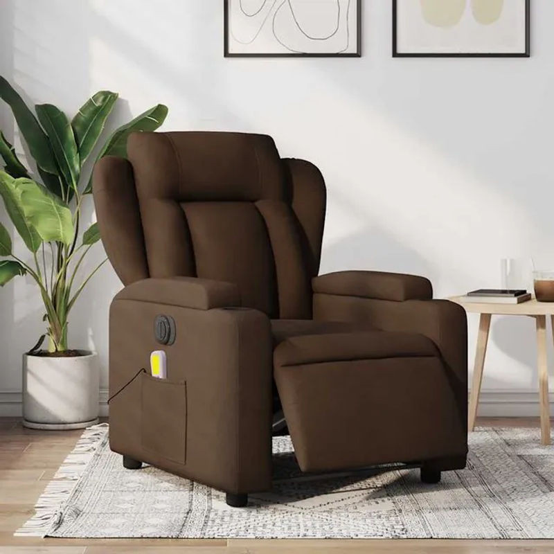 Vidaxl Elektrischer Massagesessel als Relaxsessel aus Stoff in Braun - Bild 1