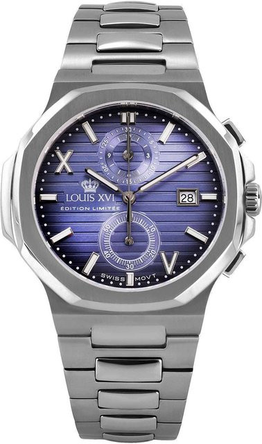 LOUIS XVI Chronograph, Quarz, Edelstahl, 40 mm, Herren, Lila - Bild 1