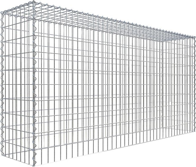 Gabiona Gabione-Anbaukorb Typ 3 in Silbergrau, B/H/T: 100 x 200 x 40 cm, Maschenweite 5 x 10 cm - Bild 1