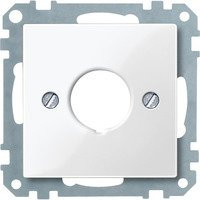 Merten Zentralplatte pws/gl für Befehlsgerät in Weiß mit Schraubbefestigung, B/T/H: 7,3 x 7,3 x 0,9 cm - Bild 1