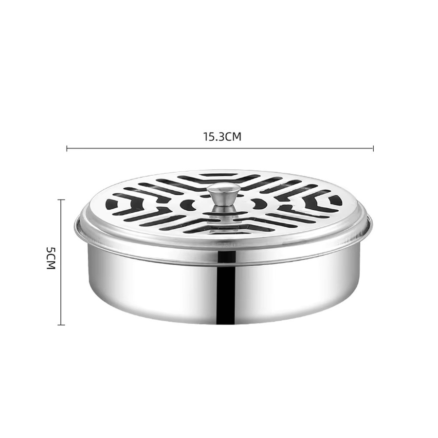 Alloet Edelstahl Moskito Spulenhalter mit Deckel in Silber - Bild 6