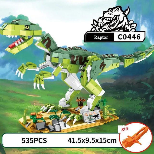 Yiran toy MOC Jurassic Serie Spinosaurus Tyrannosaurus Rex Velociraptor, Bausteine Set, ab 6 Jahren - Bild 1