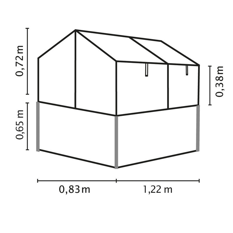 Vitavia Hochbeet Gaia Jumbo aus Aluminium in Silber mit Polycarbonat-Abdeckung, kippbar, B: 83 cm, T: 122 cm, H: 137 cm - Bild 3
