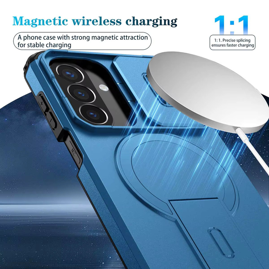 Magnetische Handyhülle mit Ring-Halter und Kameraschutz für Samsung Galaxy A57 A37 A17 A56 A36 A26 A16 A55 A35 A25 A15 in Blau oder Lila - Bild 5