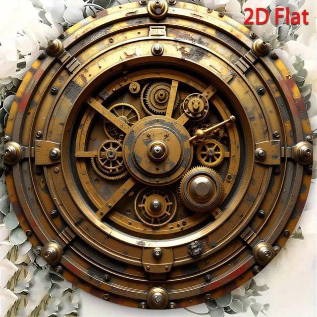 HELLOYOUNG Wanddekoration im industriellen Retro-Steampunk-Design aus Metall, Gold, rund, B/H: 20 x 20 cm - Bild 1