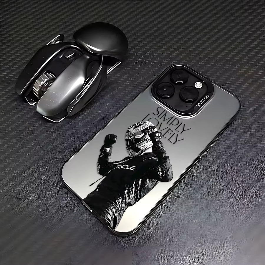 Potdemiel Schutzhülle Rennfahrer Verstappen für iPhone 17 Air 16 15 14 13 12 11 Pro Max Mattierte Waschbare Acryl-Silikon-Hülle - Bild 2