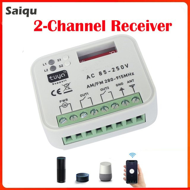 Tuya WiFi Garagentor Empfänger Multi Frequenz 280-915 MHz Fernbedienung Schalter in Weiß - Bild 1