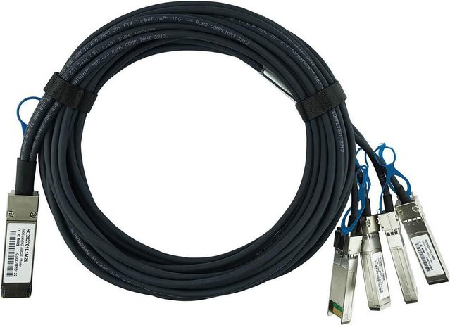 BlueLAN InfiniBand-Kabel QSFP28 auf 4xSFP28, Schwarz, Länge: 3 m - Bild 1