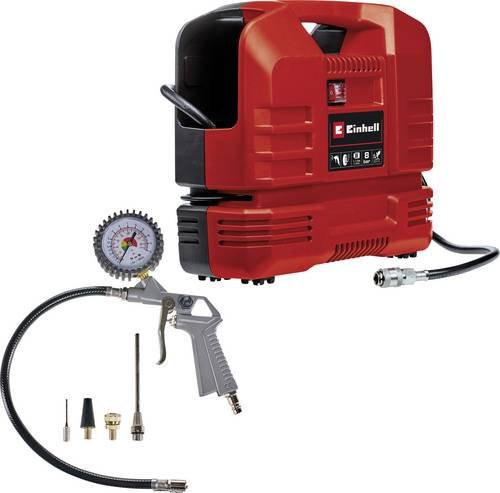 Einhell Koffer-Kompressor-Set TC-AC 190 OF, ölfrei, 8 bar, 165 l/min, rot/schwarz - Bild 4